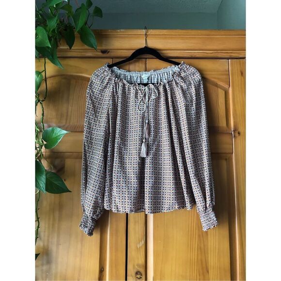 Max Studio Tie Neck Blouse Size Small - Picture 2 of 11
